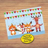 061 Tilki Arkadaşlar 24 Parça Çocuklara Özel Puzzle Yapboz Tablo