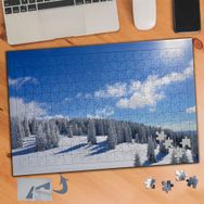 095 Kış Güneşi ve Kar Manzarası 240 Parça Puzzle Yapboz Tablo
