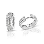 1.20 ct Üç Sıra Pırlanta Tamtur Halka Küpe