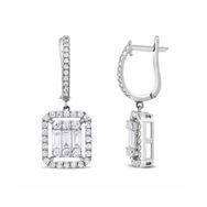 1.32 ct Pırlanta Baget Küpe