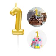 1 Yaş 12 cm Gold Rakam Mum Altın Renk Doğum Günü Pasta Mumu