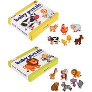 +1 Yaş 2'li Set Çiftlik Hayvanları ve Orman Hayvanları Baby Puzzle