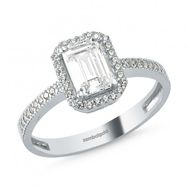 1,00 ct Baget Beyaz Altın Tek Taş Yüzük