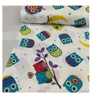 %100 Pamuklu Baykuşlu 70 x 120 cm Renkli Bebek ve Çocuk Lastikli Çarşaf