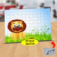 1017298 Bıyıklı Bahçe Aslanı 99 Parça Puzzle Yapboz Tablo