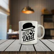 10229 Şapkalı Best Dad Yazılı Baskılı Hediyelik Kupa Bardak