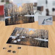 10320355 Karlı Ağaçlar Göl Doğa 99 Parça Puzzle Yapboz Tablo