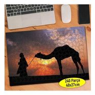 105 Gün Batımında Deve ve İnsan Silüeti 240 Parça Puzzle Yapboz