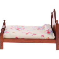 1/12 Ahşap Çiçek Çift Yolu Ölçekli Dollhouse Minyatür Mobilya Yatak Odası