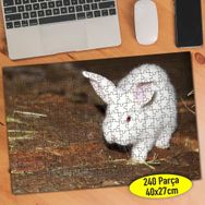112057099 Sevimli Hayvan Beyaz Tavşan 240 Parça Puzzle Yapboz
