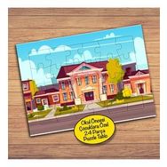 1127 Lüks Ev Manzarası Çocuklara Özel Puzzle Yapboz Tablo