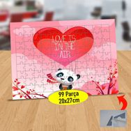 1149 Love Is In The Aır Yazılı Kalp 9 Parça Puzzle Yapboz Tablo