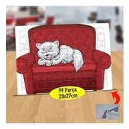 116763 Koltukta Uyuyan Miskin Kedi 99 Parça Puzzle Yapboz Tablo