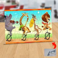 1196529 Bisiklet Süren Hayvanlar 99 Parça Puzzle Yapboz Tablo