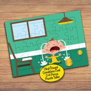 119PZ Evde Ağlayan Bebek Çocuklara Özel Puzzle Yapboz Tablo