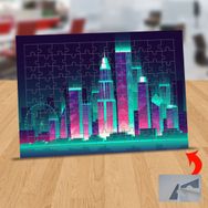 12079 Yeşil Işıklandırmalı Binalar 99 Parça Puzzle Yapboz Tablo