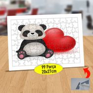 12622204 Kalpli Balonlu Panda 99 Parça Puzzle Yapboz Tablo