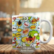 1284-3994 Pop Art Tepki Baloncukları Kupa Bardak