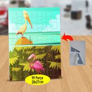 128416434 Sevimli Leyle Ve Flamingo 99 Parça Puzzle Yapboz Tablo