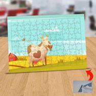 128416672 Çiftlikte Ot Yiyen İnek 99 Parça Puzzle Yapboz Tablo