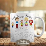 1308-20920 Mutlu Aile, Çocuk Resmi Kupa Bardak