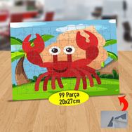 130811733 Sevimli Kırmızı Yengeç 99 Parça Puzzle Yapboz Tablo