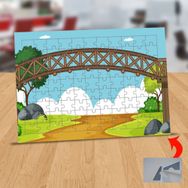 130824926 Nehir Üstü Köprü 99 Parça Puzzle Yapboz Tablo