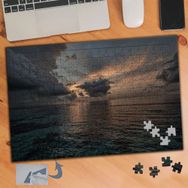 131 Deniz Üstü Kararmış Gökyüzü 240 Parça Puzzle Yapboz Tablo