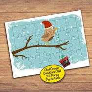 131PZ Yılbaşı Kuşu Hediye Çocuklara Özel Puzzle Yapboz Tablo