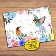 137 Çiçekler Arasında Minik Kuşlar Çocuklara Özel Puzzle Yapboz Tablo