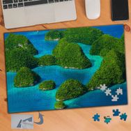 143 Yosunlu Taşlar ve Mavi Deniz 240 Parça Puzzle Yapboz Tablo