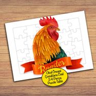 14464 Rooster Sevimli Horoz 24 Parça Çocuklara Özel Yapboz Tablo
