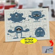 147780283 Bağıran Mavi Canavarlar 99 Parça Puzzle Yapboz Tablo