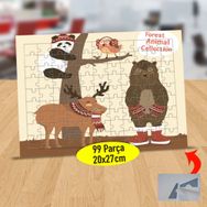 147988357 Ağaç Etrafında Hayvanlar 99 Parça Puzzle Yapboz Tablo