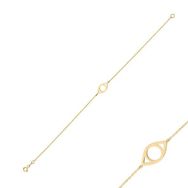 14k Sade Altın Göz Model Bileklik