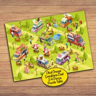 15272 Kamp Alanında Karavanlar Çocuklara Özel Puzzle Yapboz Tablo