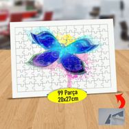 153 Sıçrama Efektli Çiçek Yaprağı 99 Parça Puzzle Yapboz Tablo