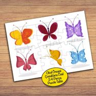 154PZ Renkli Sevimli Kelebekler Çocuklara Özel Puzzle Yapboz Tablo