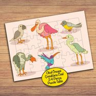 157PZ Sevimli Kuş Türleri Çocuklara Özel Puzzle Yapboz Tablo