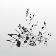 160 cm Müzik Notaları Folyo Sticker