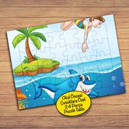 16306 Balıklama Yüzme Deniz Çocuklara Özel Puzzle Yapboz Tablo