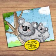 16316 Koala Ailesi Çocuklara Özel Puzzle Yapboz Tablo