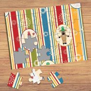 16320 Christmas Mutlu Geyik Çocuklara Özel Puzzle Yapboz Tablo