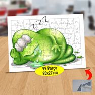 16464 Uyuyan Yeşil Salyalı Canavar 99 Parça Puzzle Yapboz Tablo