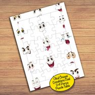 16589 Çeşitli Surat Emojileri Çocuklara Özel Puzzle Yapboz Tablo