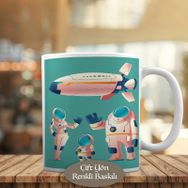 1731 Uzay Gemisi ve Astronot Arkadaşlar Kupa Bardak