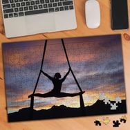 1740 Jimnastikçi Kız Güneş Batışı Silüet 240 Parça Puzzle Yapboz