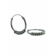 18 mm Oksitli Spor Taşsız Unisex 925 Gümüş Halka Küpe