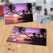 1807928 Pembe Gökyüzü Palmiyeler Deniz 99 Parça Puzzle Yapboz
