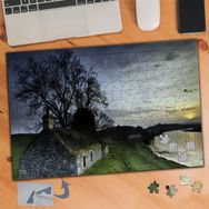 183 Taş Ev ve Doğa Manzarası 240 Parça Puzzle Yapboz Tablo